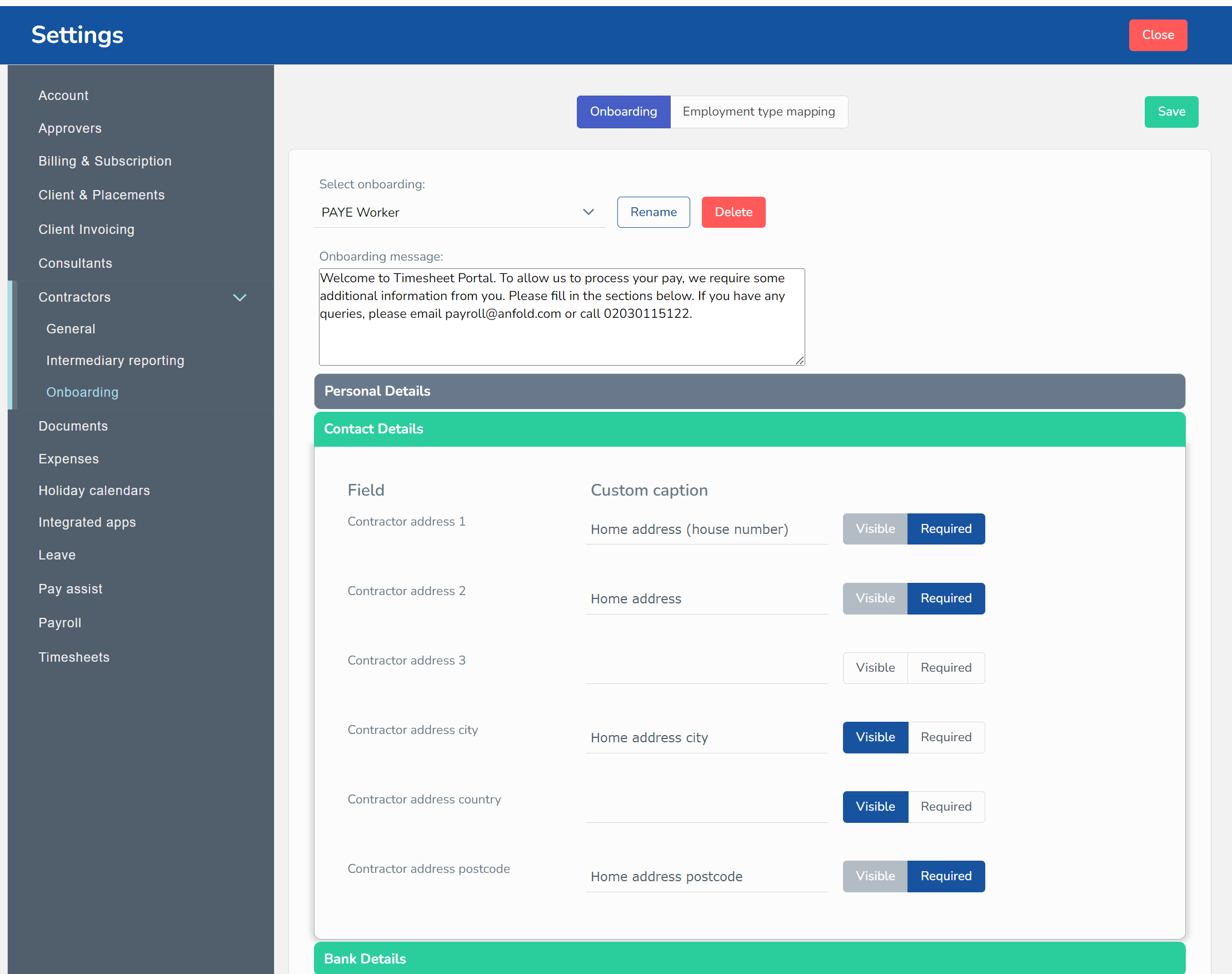 Timesheet Portal: User guide