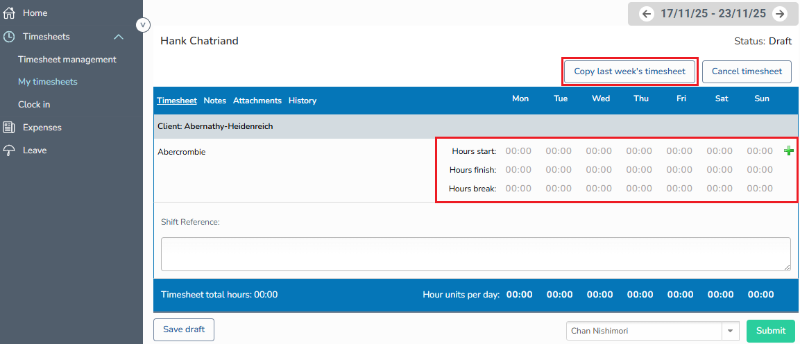 Timesheet Portal: User guide