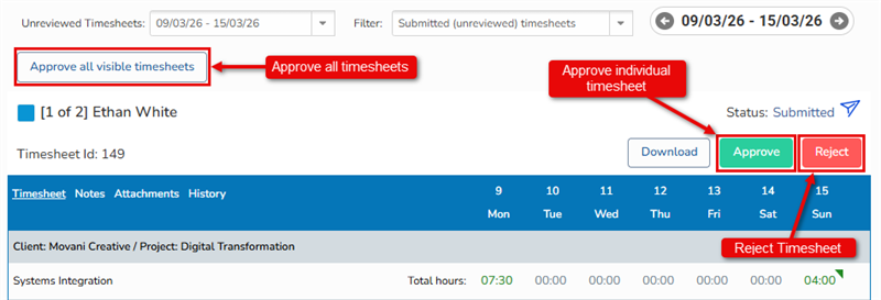 Timesheet Portal: User guide